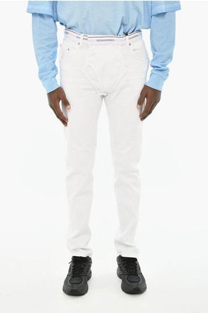 Dsquared2 Jeans a Lavaggio Chiaro con Elatico in Vita 16cm taglia 50