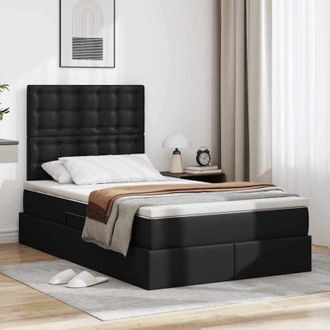 vidaXL vidaXL Letto con Contenitore Nero 120 x 200 cm Pelle Sintetica