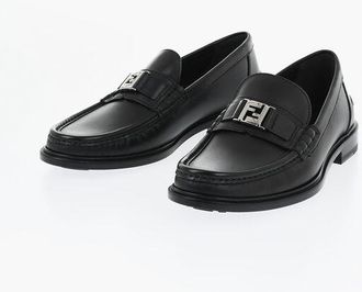 Fendi Leather Loafers with Monogram Buckle size 40