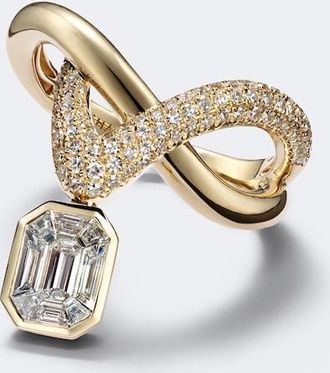 Shay Jewelry Floating Zar 18kt gold ring with diamonds