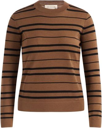 Max Mara Mmltempo Gebreid Vest - Dames - Ronde hals truien - Bruin - M - Wol - Truien & Vesten