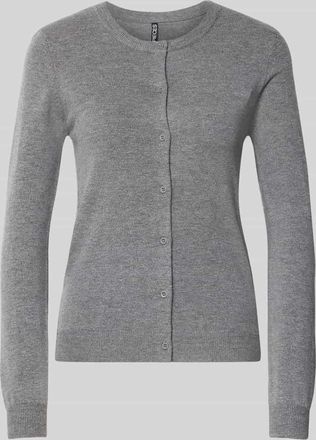 Pieces Slim Fit Strickjacke aus Viskose-Mix Modell NORA in Mittelgrau Melange, Größe XL