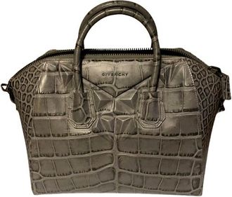 Givenchy Medium Grey Croc Print Antigona Bag