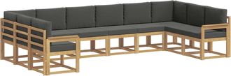 vidaXL Conjunto De Sof&aacute;s De Exterior 10 Uds. Blanco Y Antracita Vidaxl