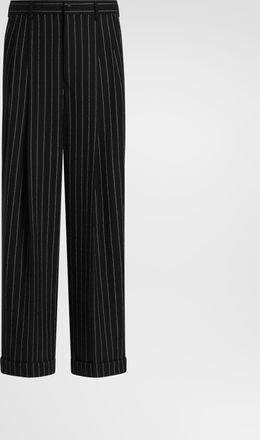 Dolce & Gabbana Pinstripe Virgin Wool Trousers - Man Pants And Shorts Multicolor 48
