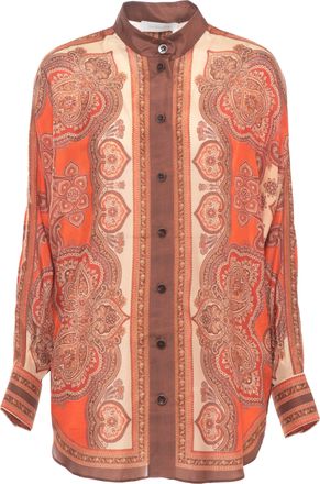 Zimmermann Orange Mahon Paisley Pattern Shirt