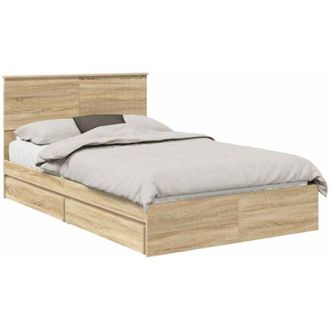 vidaXL Storage Bed with Drawer Sonoma Oak 120 x 200 cm Engineered Wood vidaXL