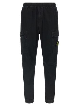 Stone Island Black Tapered Cargo Pants