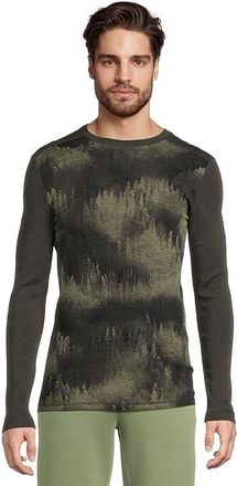 Smartwool Classic Thermal Merino Base Layer Crew Mens Clothing North Woods Foggy Pines : 2XL