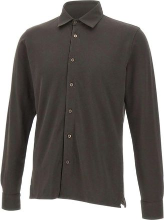 KANGRA Piqu&eacute; Jersey Shirt - Heren - Casual Overhemden - Grijs - XL - Katoen - Overhemden