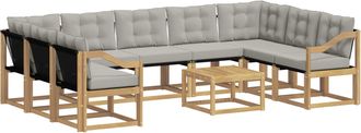 vidaXL Conjunto De Sof&aacute;s De Exterior 10 Uds. Blanco Y Gris Claro Vidaxl