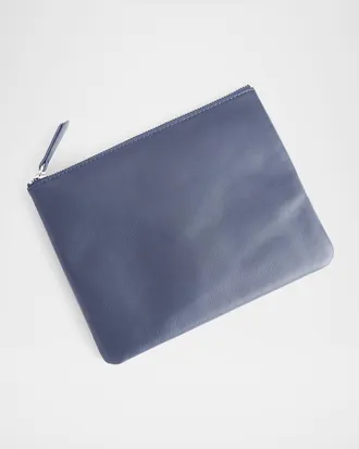 Royce Leather Monogrammed Leather Zuppered Travel Organizer Pouch