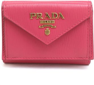 Prada Pink Leather Wallet (Tri-Fold) (Pre-Owned)