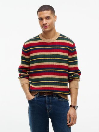 Tommy Hilfiger Mens Striped Shaker Knit Sweater - Safari Canvas - XL