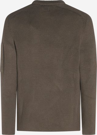 C.P. Company Mens Cotton-Blend Knit Sweater Ivy Green