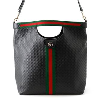 Gucci Black Leather Handbag Tote Bag (Pre-Owned)