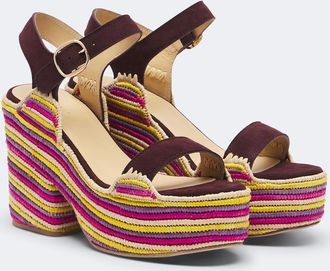 Gabriela Hearst Sardis suede and raffia platform sandals