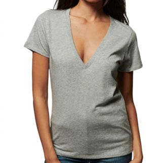 Nation Ltd Blair V-Neck Top In Heather Grey
