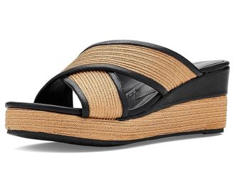 Donald J Pliner Gorgina Womens Wedge Shoes Black/Raffia : 8.5 M, Leather