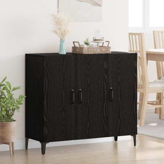 vidaXL vidaXL Credenza Rovere nero 34 x 90 x 80 cm Legno multistrato