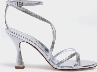 Marion Parke Womens Lottie Flared Stiletto Heels In Silver