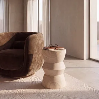 Maisons du monde Mesa auxiliar de paulonia