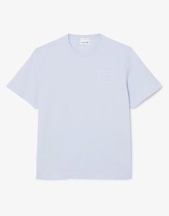 Lacoste Mens Lacoste Embossed Branding Cotton T-Shirt - Blue - Size: 4 medium