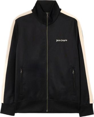 Palm Angels Classic Logo Track Jacket - Heren - Trainingsjackets - Zwart - S - Polyester - Fitness