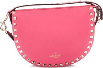 Valentino Garavani Rockstud Zip Leather Small shoulder bag - Roze