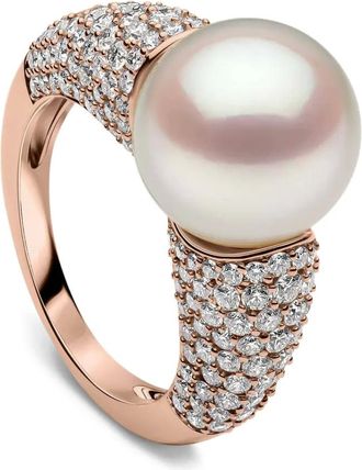 Yoko London Anello O by Yoko con diamanti e perle - Rosa