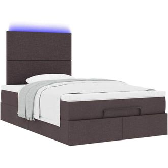 vidaXL Estructura De Cama Otomana Colch&oacute;n Tela Marr&oacute;n Oscuro 120x190cm Vidaxl