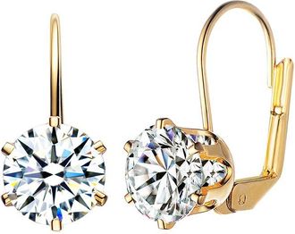 Rachel Glauber 14K Plated Cz Classic Earrings