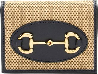 Gucci Beige Canvas Horsebit 1955 Card Case (Authentic Pre-Loved)