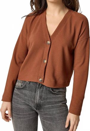 Lilla P Long Sleeve Cardigan In Praline
