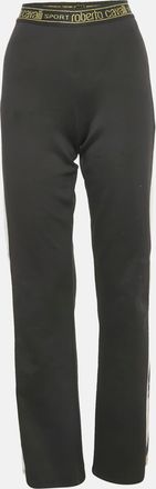 Roberto Cavalli Black Jersey Contrast Trimmed Pants
