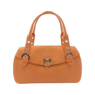 Ferragamo Pre-owned Handbags, female, Orange, Size: ONE SIZE Pre-owned Leather Shoulder Bag