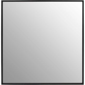 Premier Housewares Interiors by Premier Sturdy Black Large Square Wall Mirror, Contemporary Lounge Mirror, Versatile Antique Mirror for Home, Office