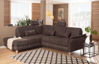 HOME AFFAIRE Ecksofa »Palace L-Form« incl. Sitztiefenverstellung, wahlweise mit Bettfunktion und Stauraum