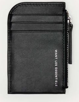 Want Les Essentiels Arch Smooth Leather Cardholder in Black at Nordstrom