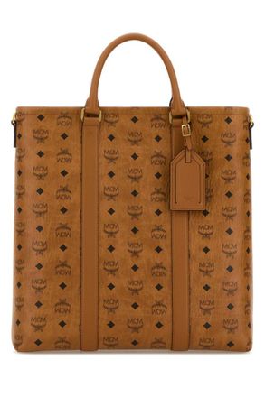MCM Brown Aren Top Zip Large Tote