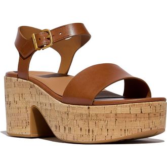 FitFlop PlatFForms Ankle Strap Platform Wedge Sandal in Deep Tan at Nordstrom Rack, Size 8.5