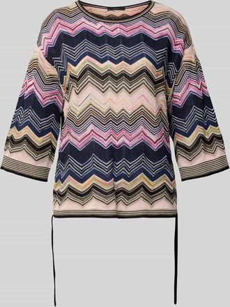 Oui Strickshirt mit 3/4-Arm in Taupe, Gr&ouml;&szlig;e 34