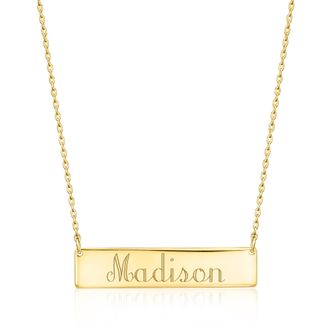 RS Pure by Ross-Simons Italian 10kt Yellow Gold Plain Bar Necklace