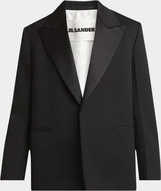Jil Sander Men & apos;s Satin Peak Lapel Evening Jacket