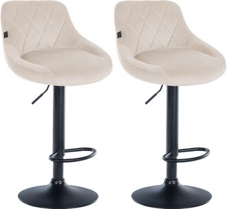 Clp Clp - Set De 2 Taburetes Lazio En Terciopelo Crema Negro