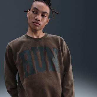 Nike Mens Nike Sportswear French Terry Crew in Brown | IH7494-237