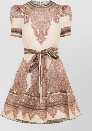 Zimmermann silk linen printed mini dress