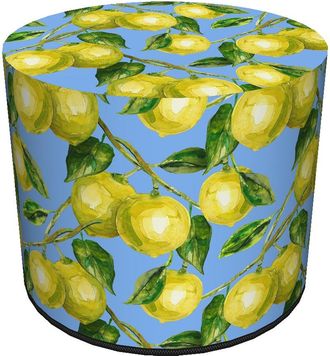 OEM Puf Impermeable Codura Para Hogar Y Jard&iacute;n - Estampado De Limones, Elegante, C&oacute;modo, Estable, Con Cremallera, 40 Cm, Bertoni