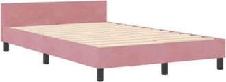 vidaXL Vidaxl - Estructura De Cama Con Cabecera Rosa 120 X 190 Cm Terciopelo
