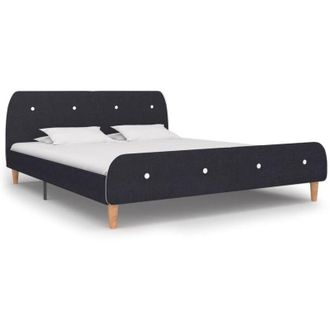 vidaXL Vidaxl - Giroletto a led senza Materasso Grigio Scuro 160x200 cm Tessuto